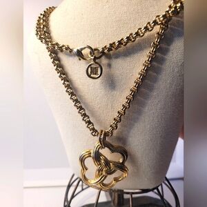 Givenchy Vintage Flower Gold Plated Necklace